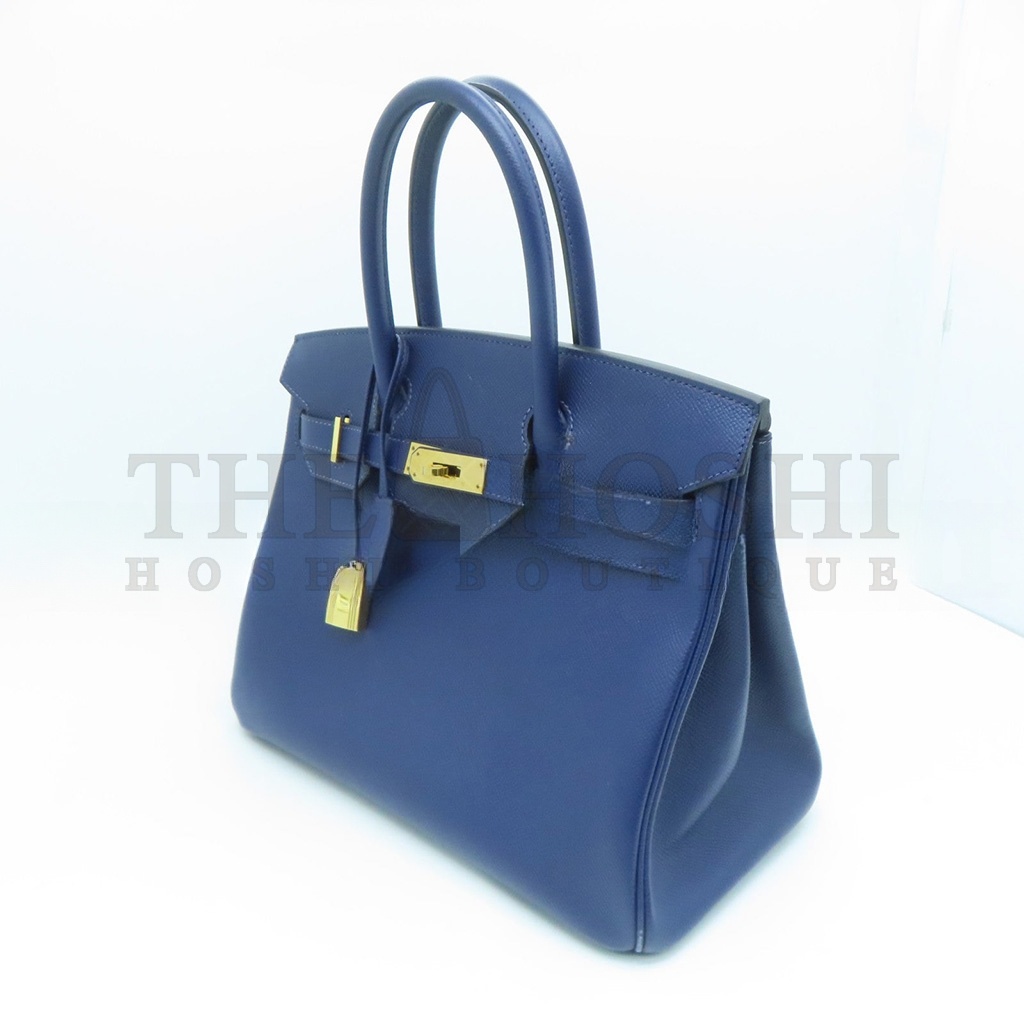 H**me5 BIRKIN 25 SWIFT LEATHER AGATE BLUE GOLD BUCKLE H049362CK23 (25*20*13cm) Master Quality